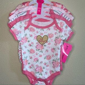 Betsey Johnson Pink Bodysuit Set of 5